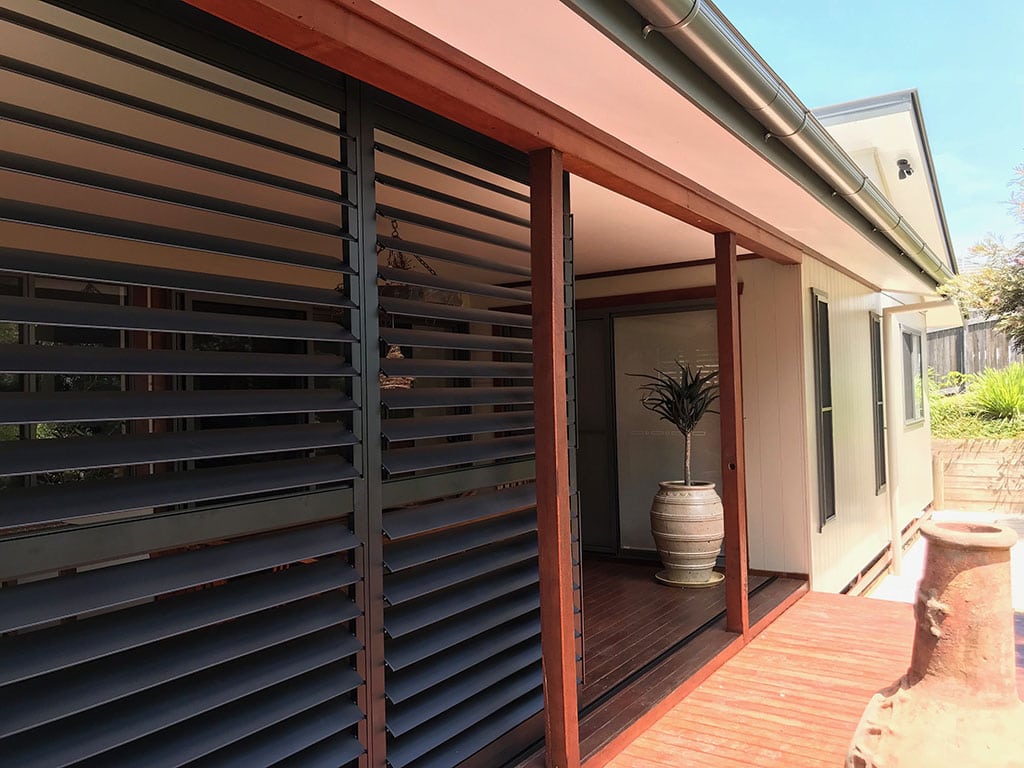 Black Aluminium Shutter Sliding Panels